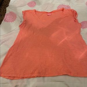 Jenni By Jennifer Moore Short Sleeve Peach Pajama Shirt Size L.